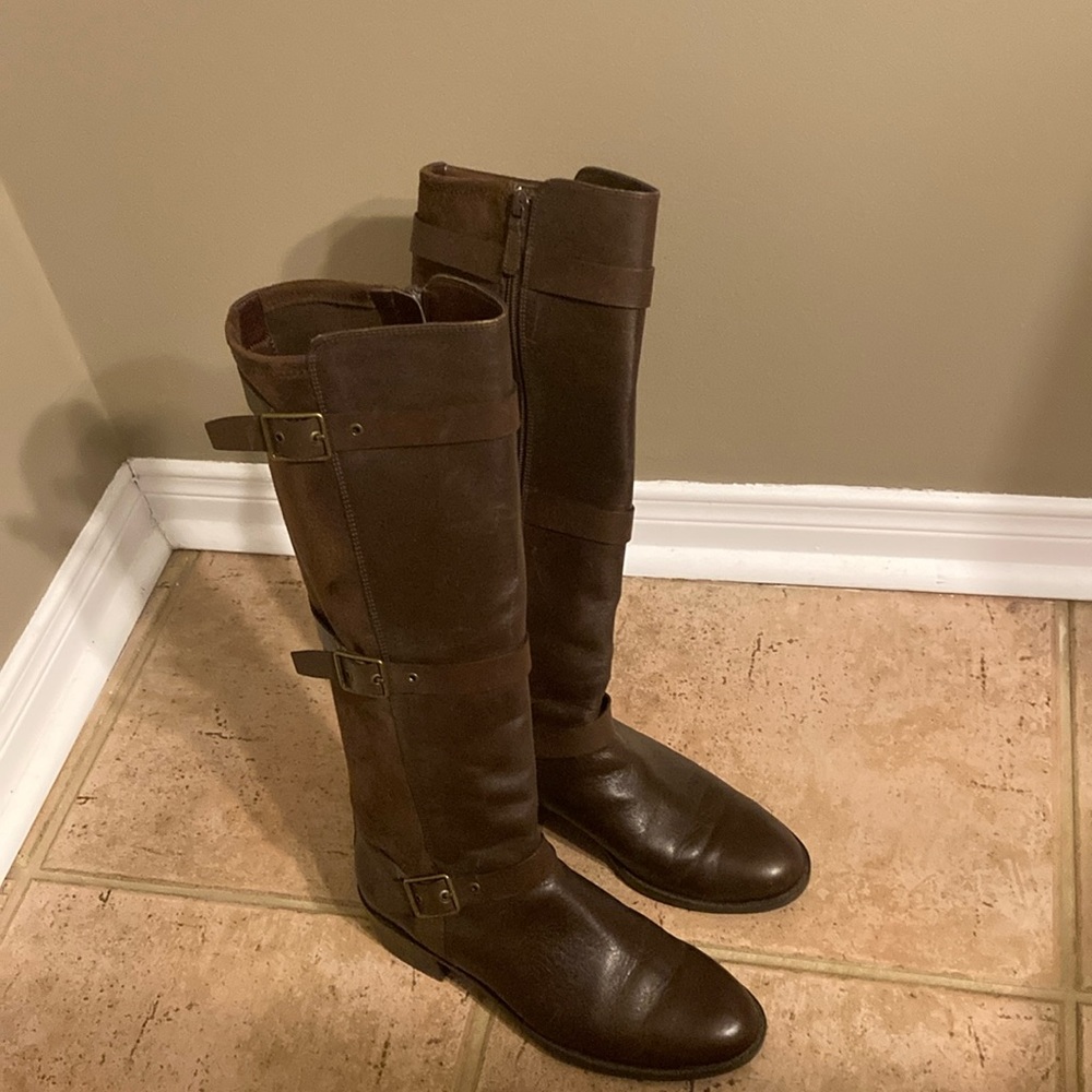 Cole Haan Knee High Soft Leather and Suede Boots